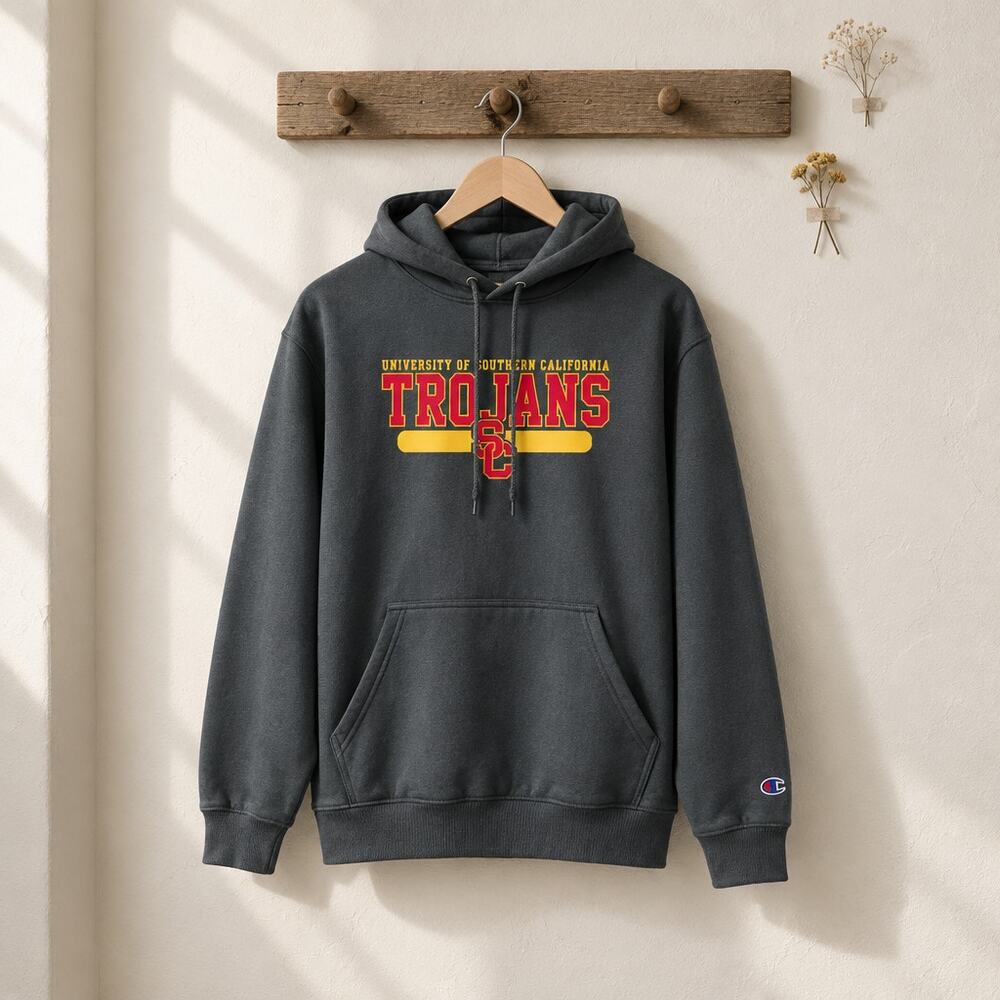 Champion Authentic Athleticwear USC Trojans Hoodie - Charcoal Gray (XL)
